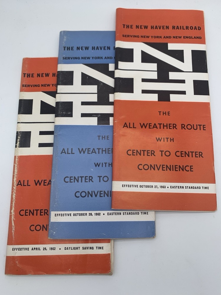 New Haven Railroad Passenger Timetables Lot Of 3 1962 1963 All Weather Route