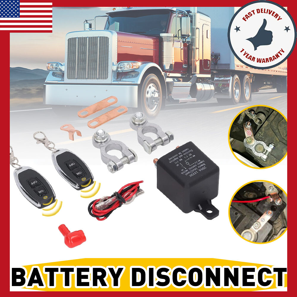 12V Wireless Car Battery Disconnect Switch with Dual Remote Control  