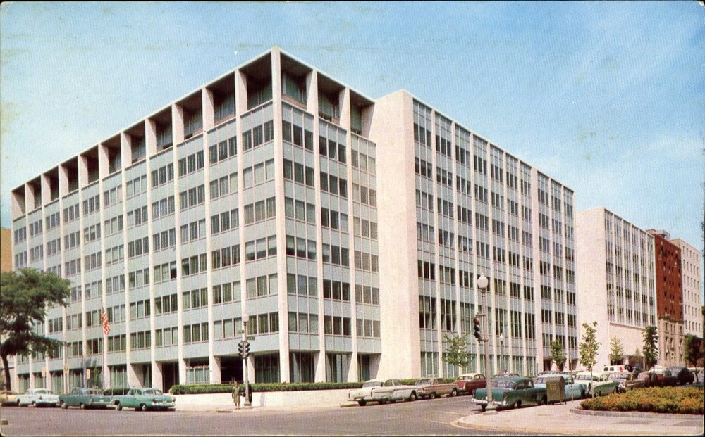 National Education Association NEA Center Washington DC ~ 1950s cars Ford Falcon