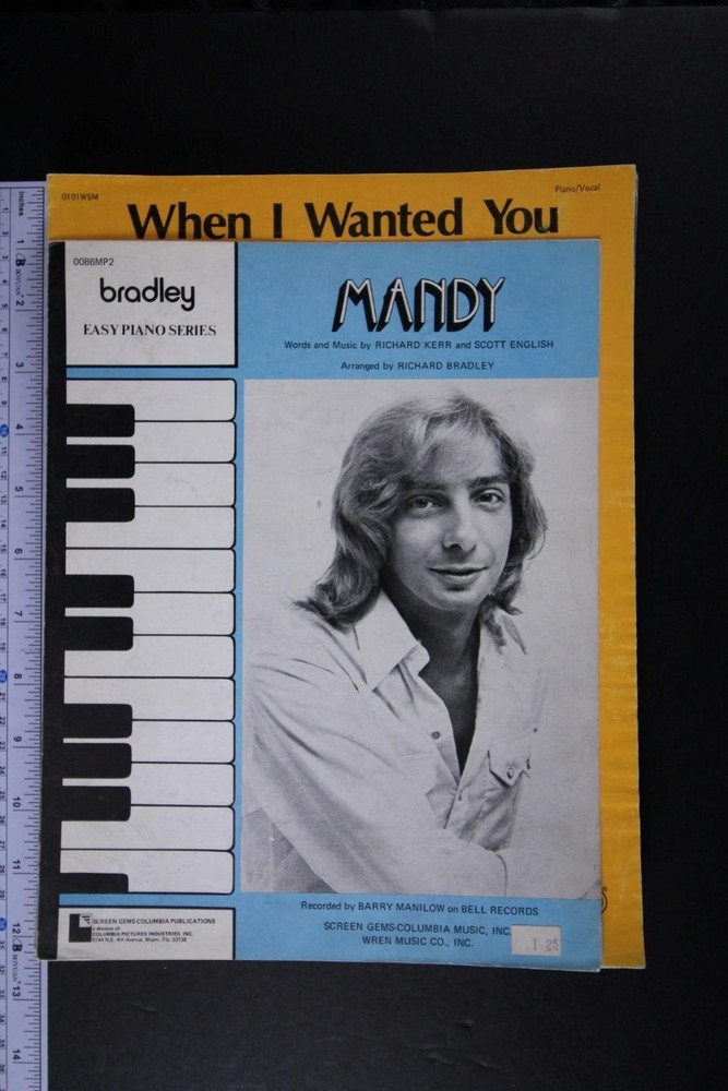 LOT of Seven 1970s BARRY MANILOW THEMED SHEET MUSIC~