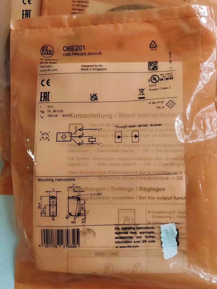 1pcs Brand New IFM O6E201 O6E-FPKG/0,30m/US Quality assurance fast shipping