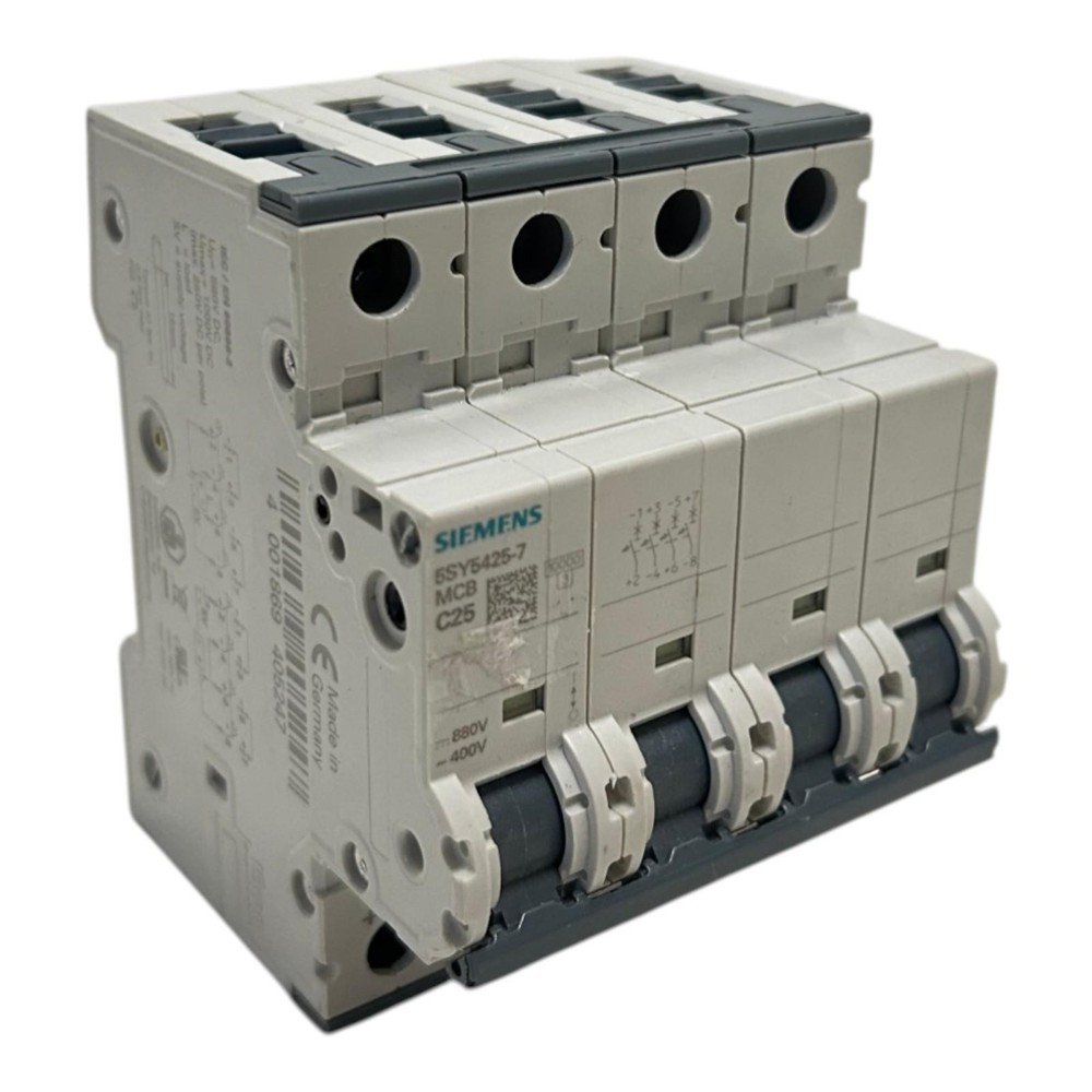 Siemens Circuit Breaker All Current DC 880V AC 400V 10kA 4-Pole 5SY5425-7