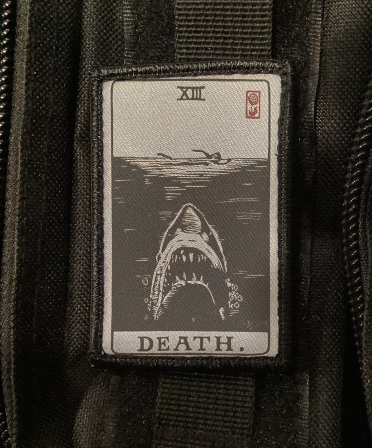 Death Tarot Card Jaws Patch Shark Morale Army Tactical Hook [sub]