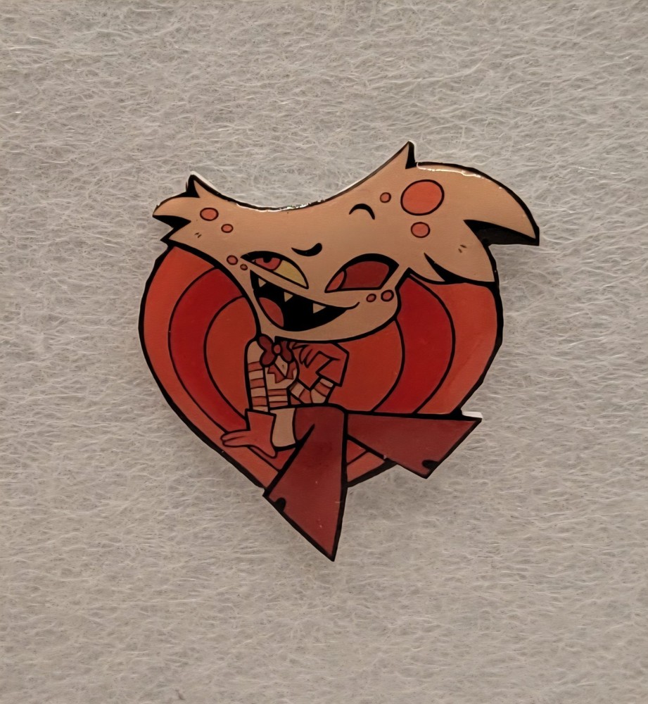 Fanmade Unofficial Hazbin Hotel Heart Chibi Angel Dust Pin Vivziepop
