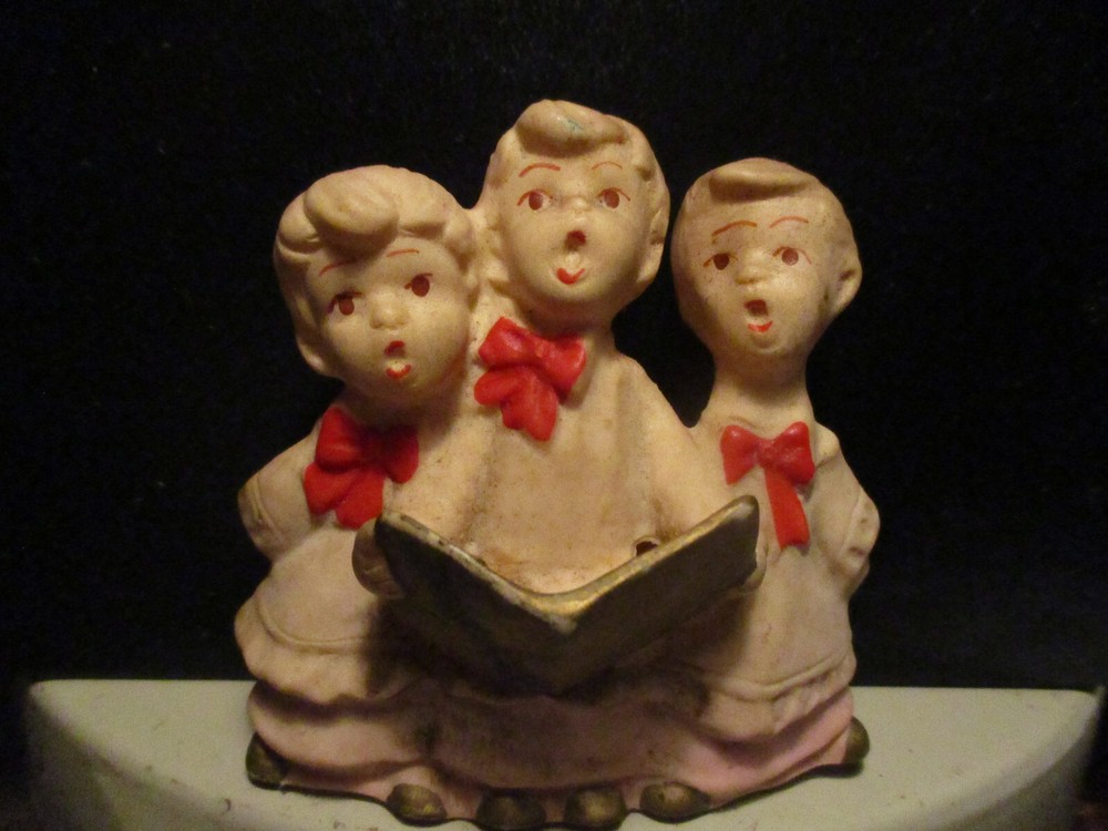 Vtg Japan Plastic Set of Christmas Choir Boys Wee Miniature 3