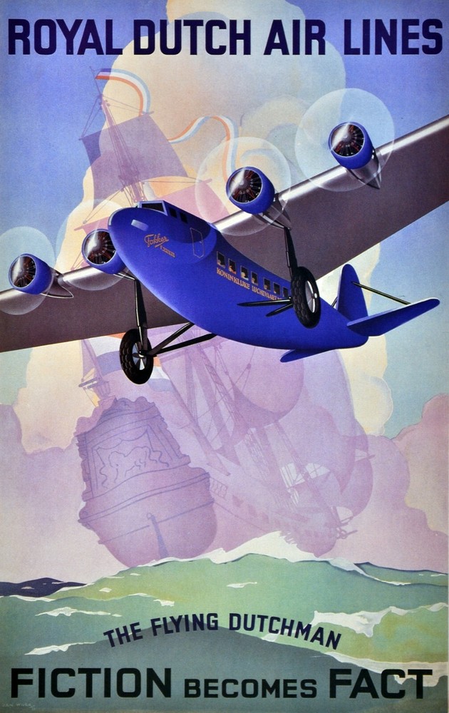 Royal Dutch Air Lines Decoration Poster.Home wall Art Design.Home interior.4191