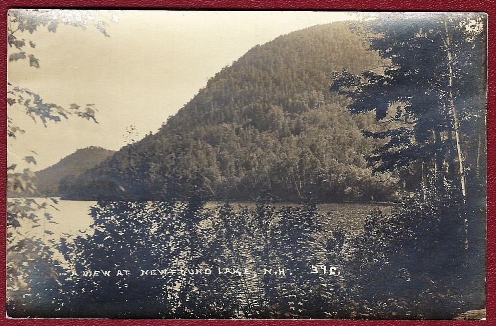 Newfound Lake, NH RPPC 1920s - Peaceful Lake Scene Real Photo Postcard