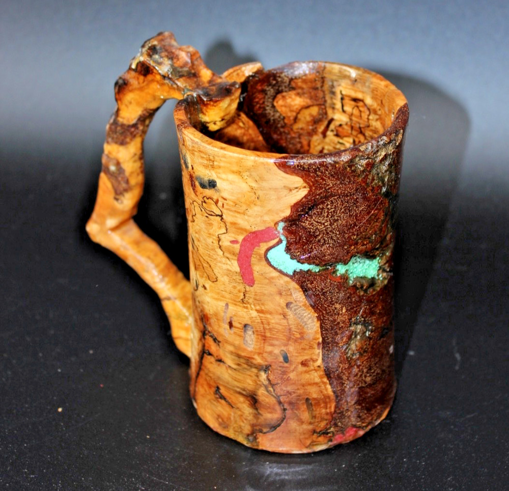 Red Oak Burl Wood Mug 9