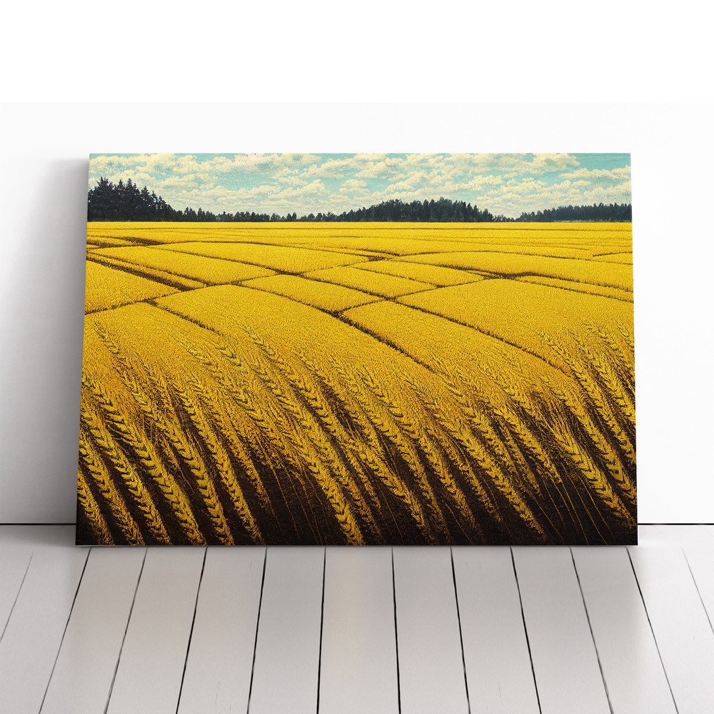 Enchanting Wheat Field Canvas Wall Art Print Framed Picture Decor Living Room