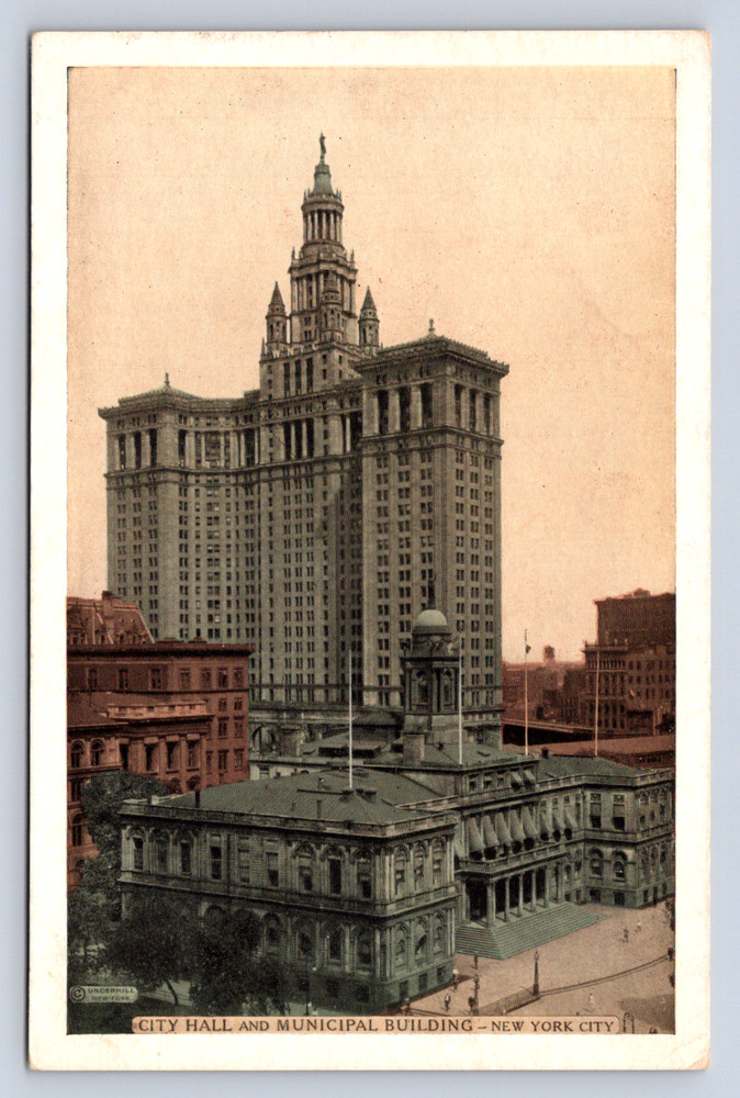 Vintage Postcard New York City Hall Municipal Building