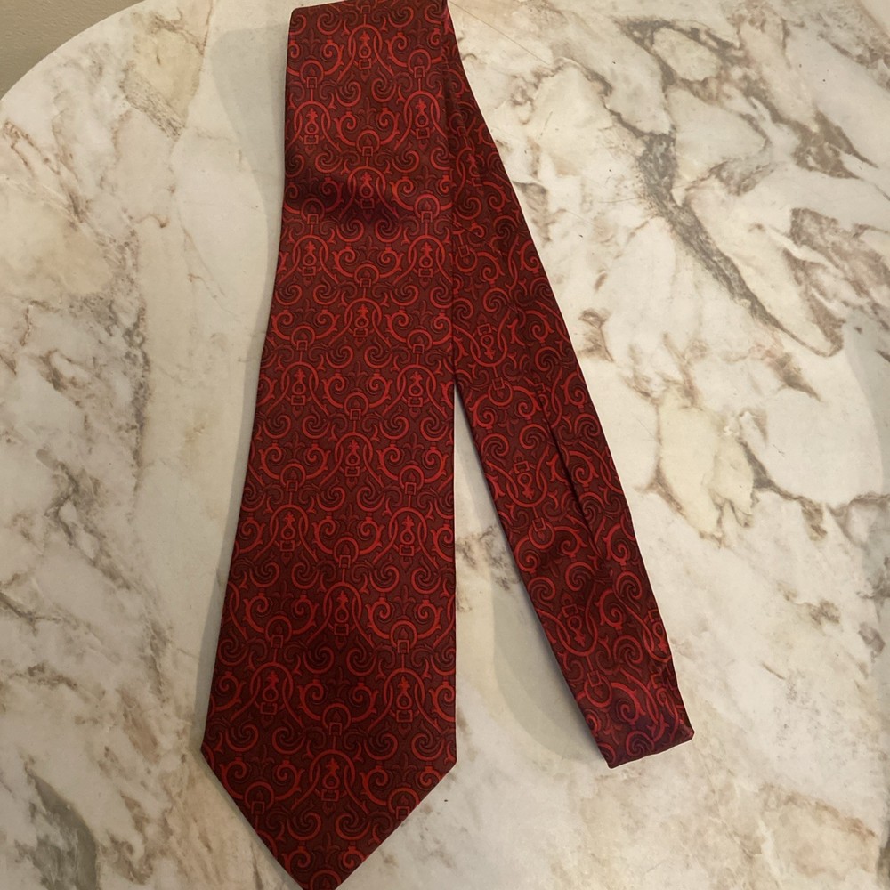 Donald Trump Tie Red Geometric Signature Collection Tie - 100% Silk