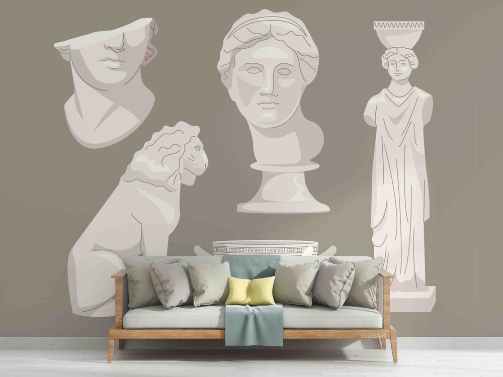 3D Hand Drawn Greece Statue Wall Murals Wallpaper Murals Wall Sticker 5