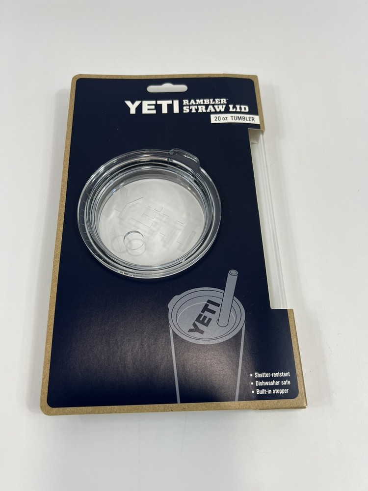 Shatter-Proof Clear Straw Lid for 20oz YETI Rambler Tumblers