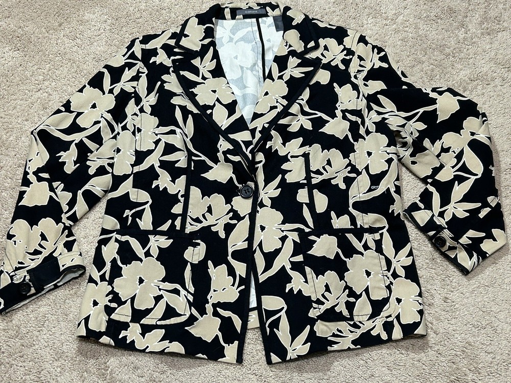 Liz Claiborne Womens Jacket Size 16W Multicolor Button Front Classic dressy