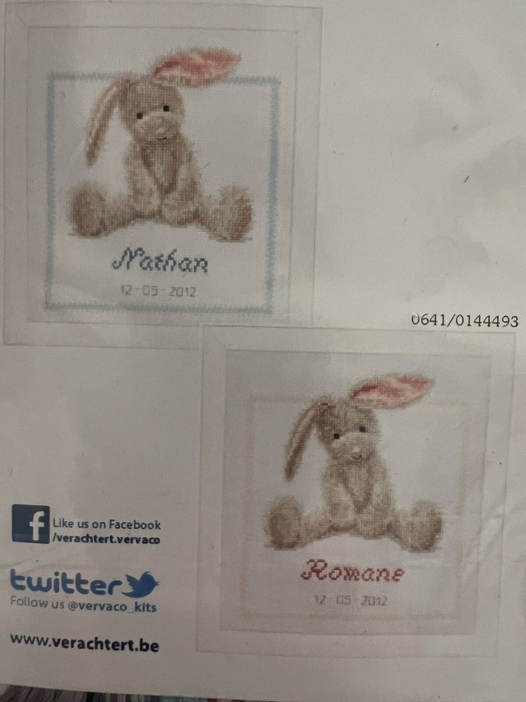 VERVACO Counted Cross Stitch Kit- Cute Bunny. Sealed In Original Package