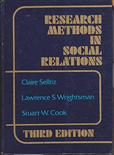 Research Methods in - Hardcover, by Claire Selltiz; Lawrence - Acceptable n