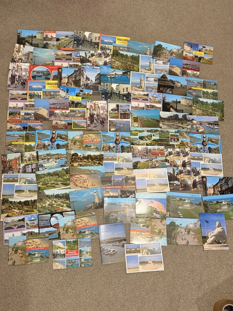 Job Lot 76 Folkestone Kent Postcards – Harbour, Leas, Old Town, Seafront C2 B4 5