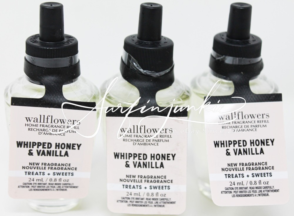 Bath & Body Works Whipped Honey Vanilla Wallflower Refill 3pc Sweet Scent