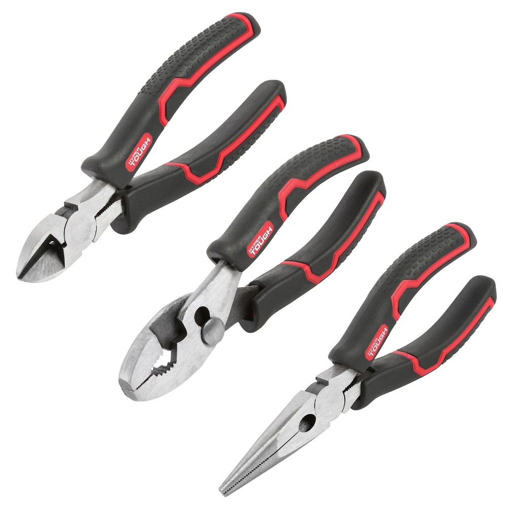 3-Piece Pliers Set with Ergonomic Soft Grip Handles, Diagonal Cutting Pliers
