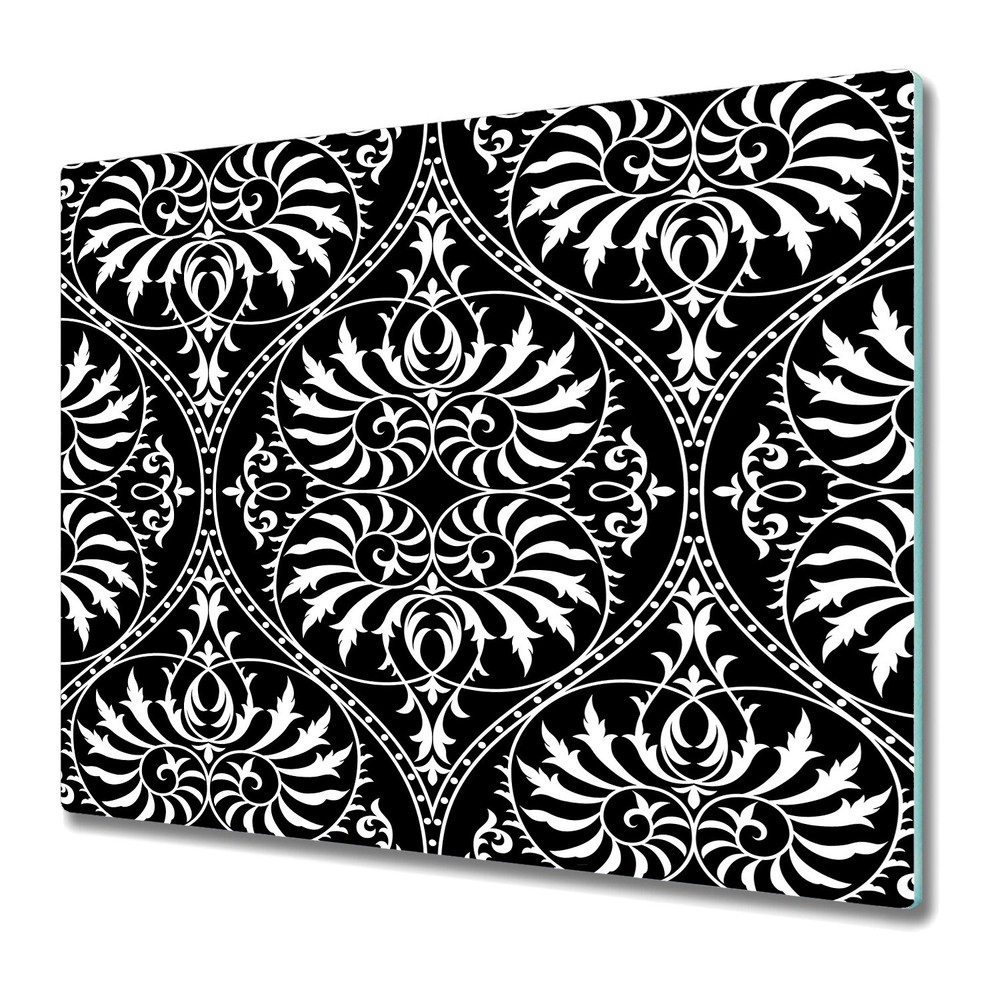 Glass Induction Cover Worktop Saver Luxury old fashioned damask ornament 60x52