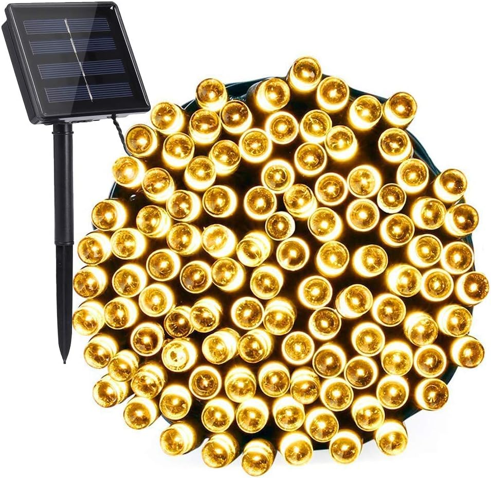 72Ft 200 LED Solar Christmas String Lights with 8 Modes for Outdoor Holiday Decor