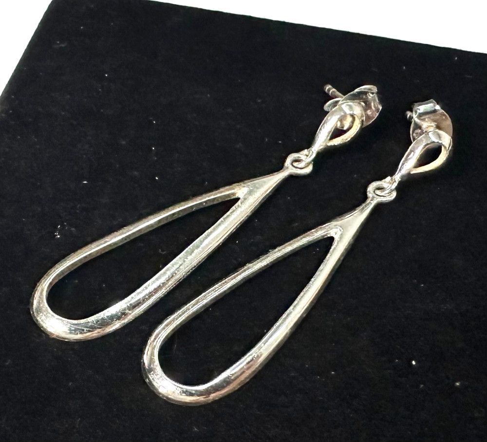 Vintage Dangle Earrings MARKED SU H.L. 925 Sterling Silver Jewelry Lot I