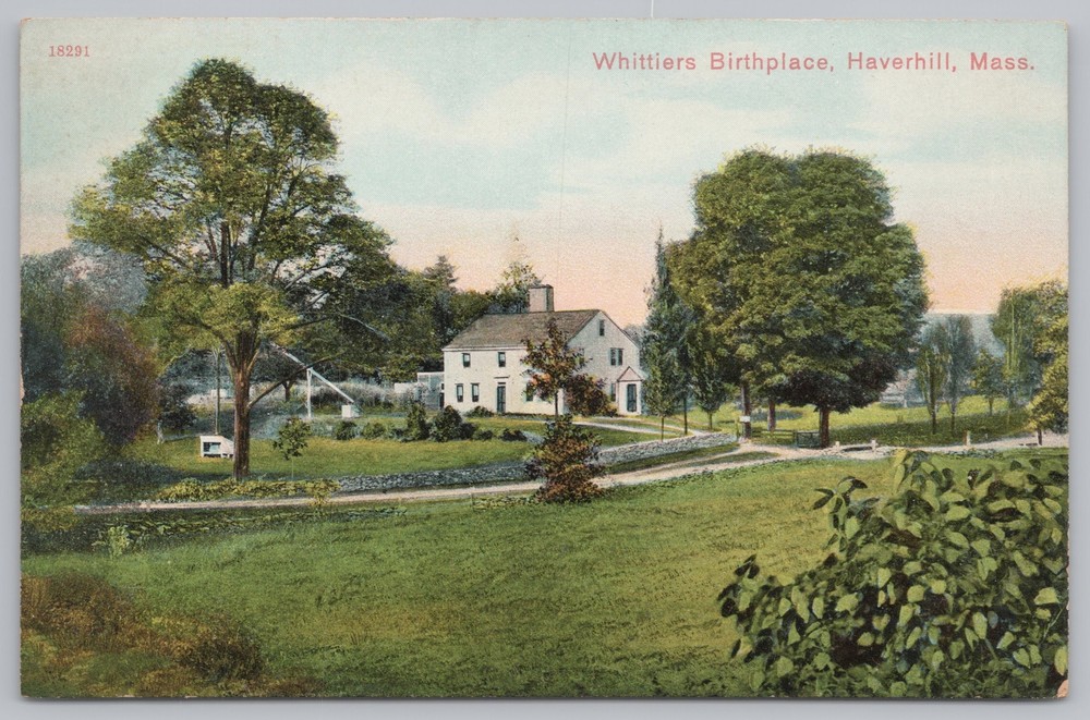 State View~Whittiers Birthplace Haverhill Massachusetts~Vintage Postcard