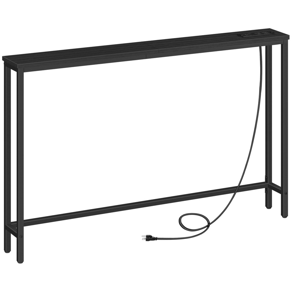 47.2-inch Slim Console Table with Power Outlets and 5.9-inch Depth for Behind Couch