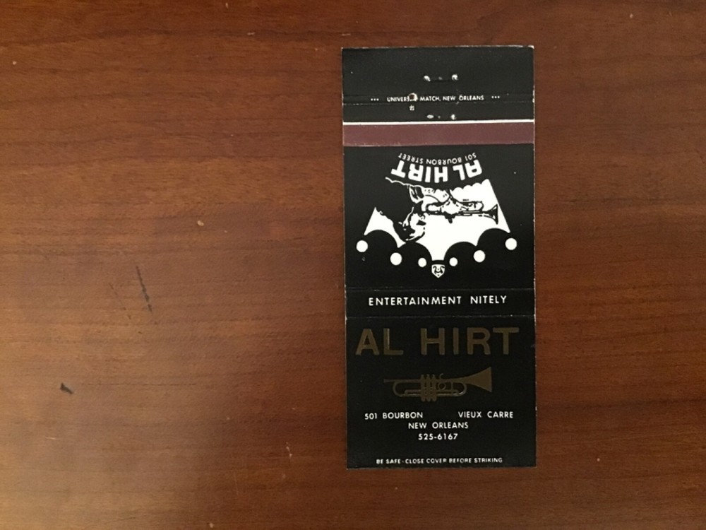 Vintage Matchbook: Al Hirt Jazz Club, Bourbon Street New Orleans, LA