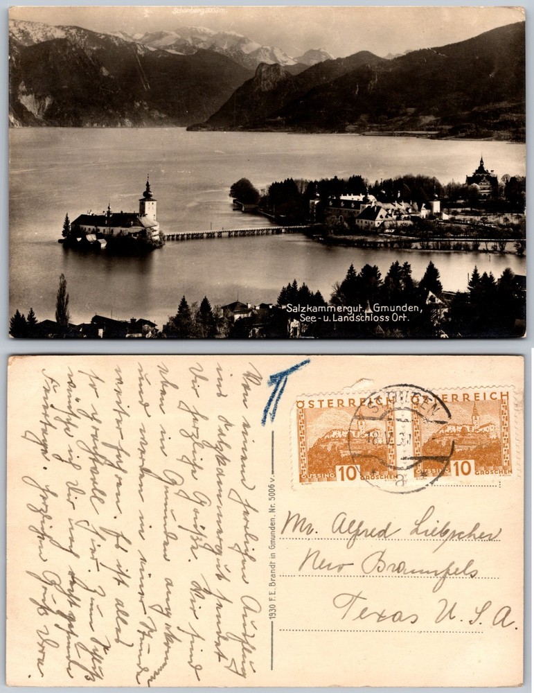 Gmunden Austria Schloss Ort Postcard