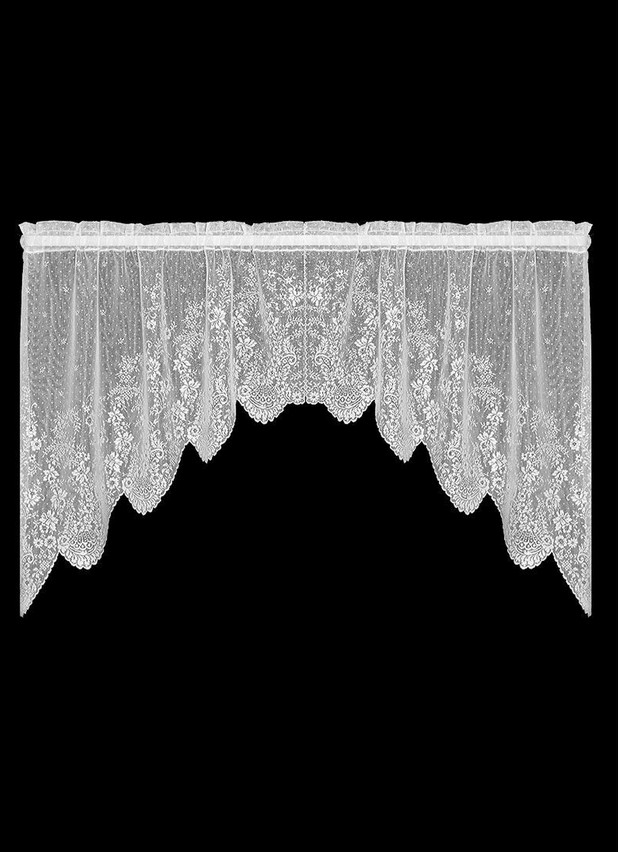 Heritage Lace White FLORET Window Swag 68
