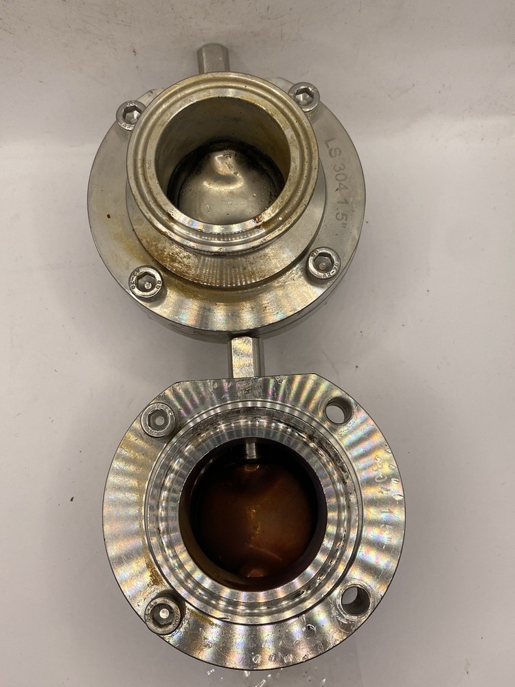 LOT OF 2 Unbranded 2” OD 1-1/4” ID Manual Stainless Steel Sanitary Valve - 304