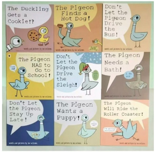 Lot of 9 Set Mo Willems Pigeon Instant Library Book Children Kids Gift New