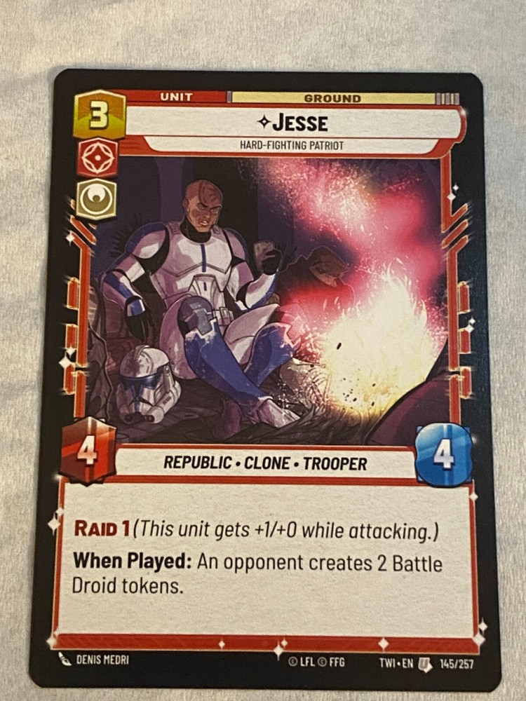 STAR WARS UNLIMITED TCG TWI JESSE Card NM