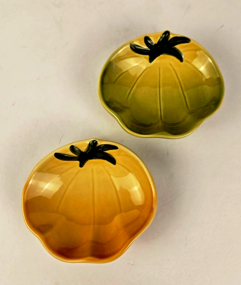 Williams Sonoma Ceramic Tomato Shaped Dipping/Appetizer Bowls - 2
