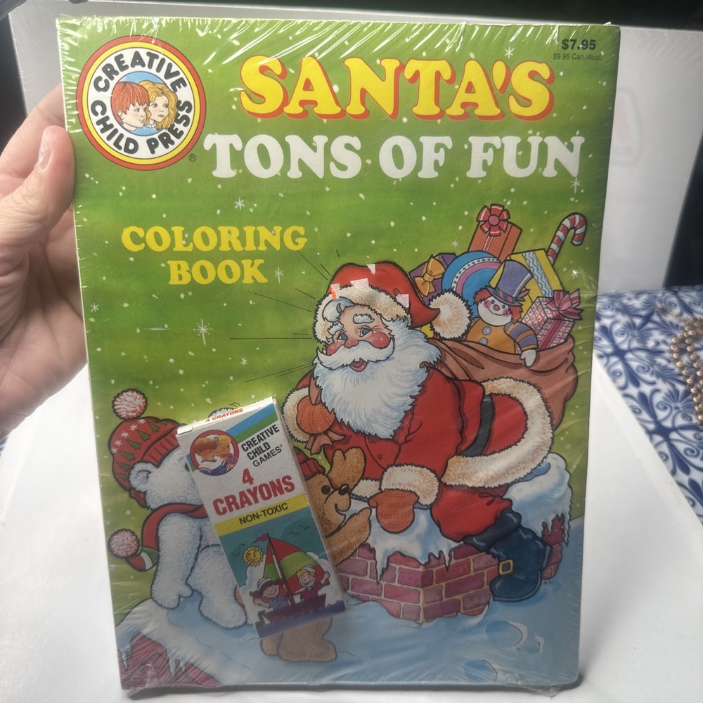 Vintage 1990s Santas Super Big Coloring Book Creative Child Press Christmas