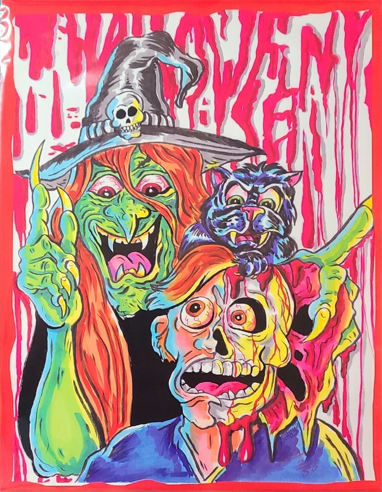 MONSTER ART PRINT HALLOWEEN WITCH NIGHTMARE WEIRDO CREEPY HORROR GROSS SCHERES