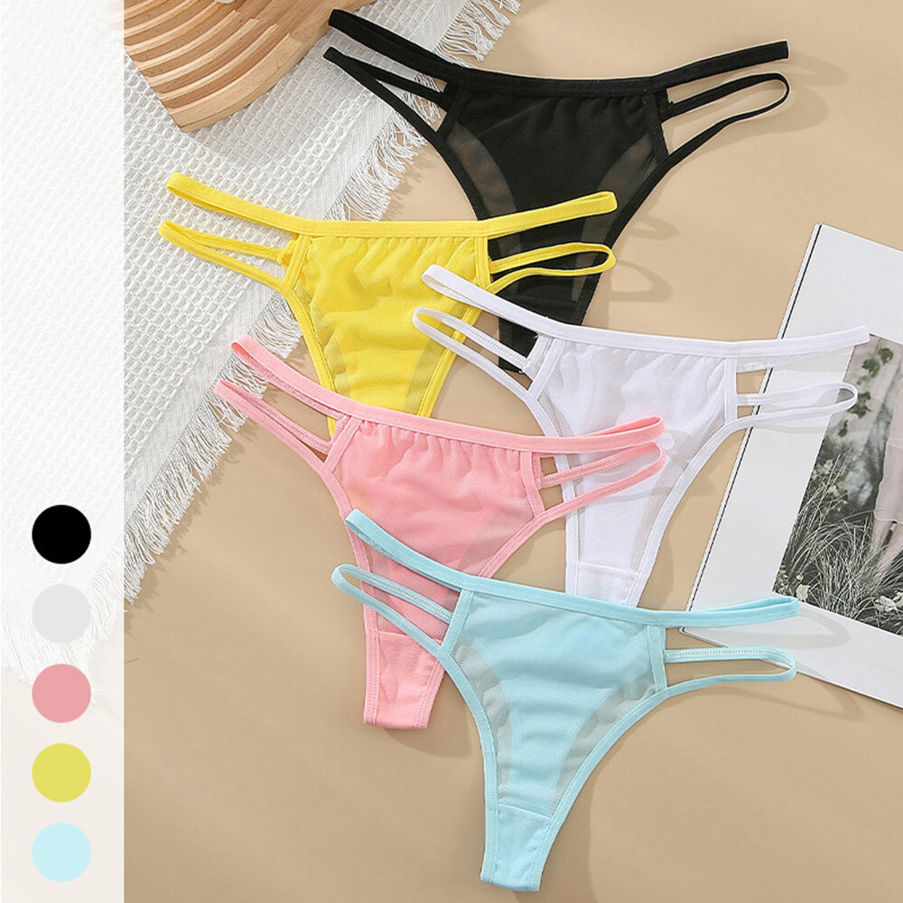 Women Thongs Bright Solid Color Sexy Underwear Classic Fashion Low Waisted wi