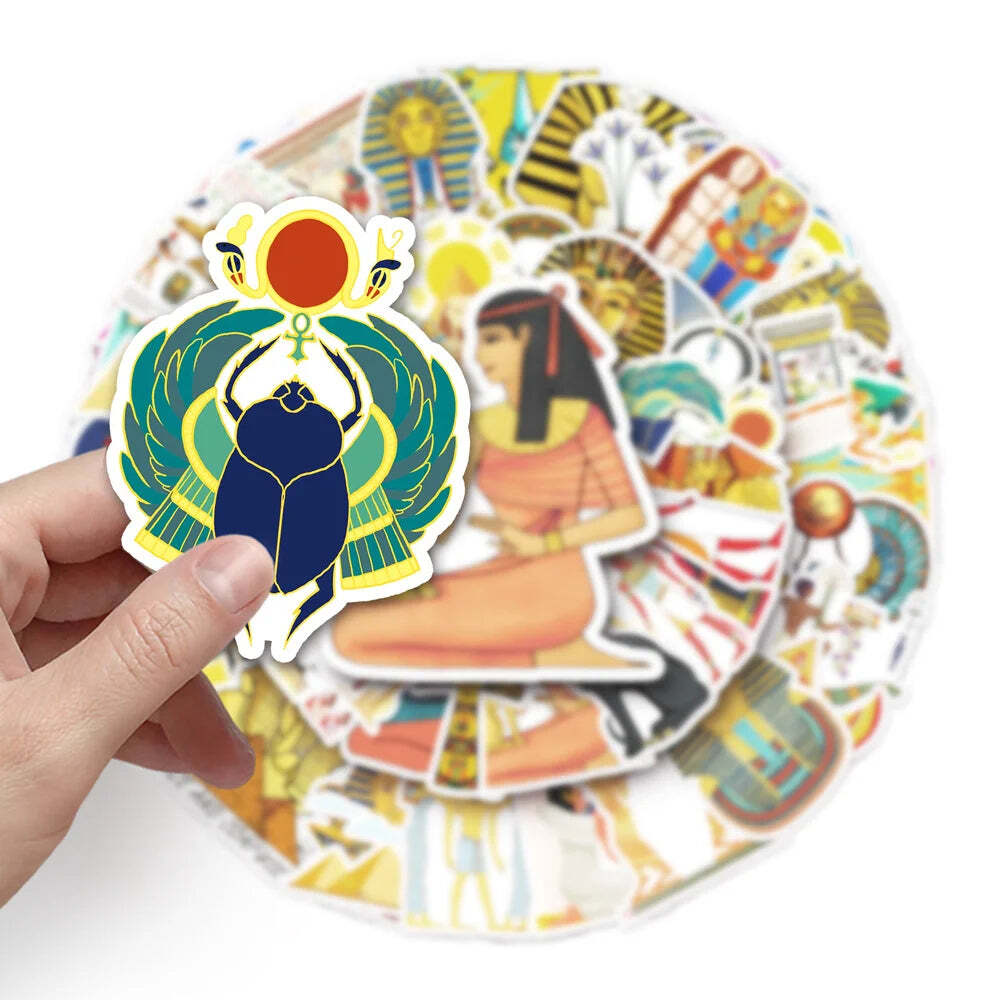 10/50pcs Egypt Pyramid Sphinx Stickers For Suitcase Skateboard Laptop Luggage Fr