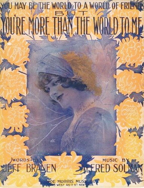 You're More Than The World To Me, Nonette Photo, 1914, vintage sheet music