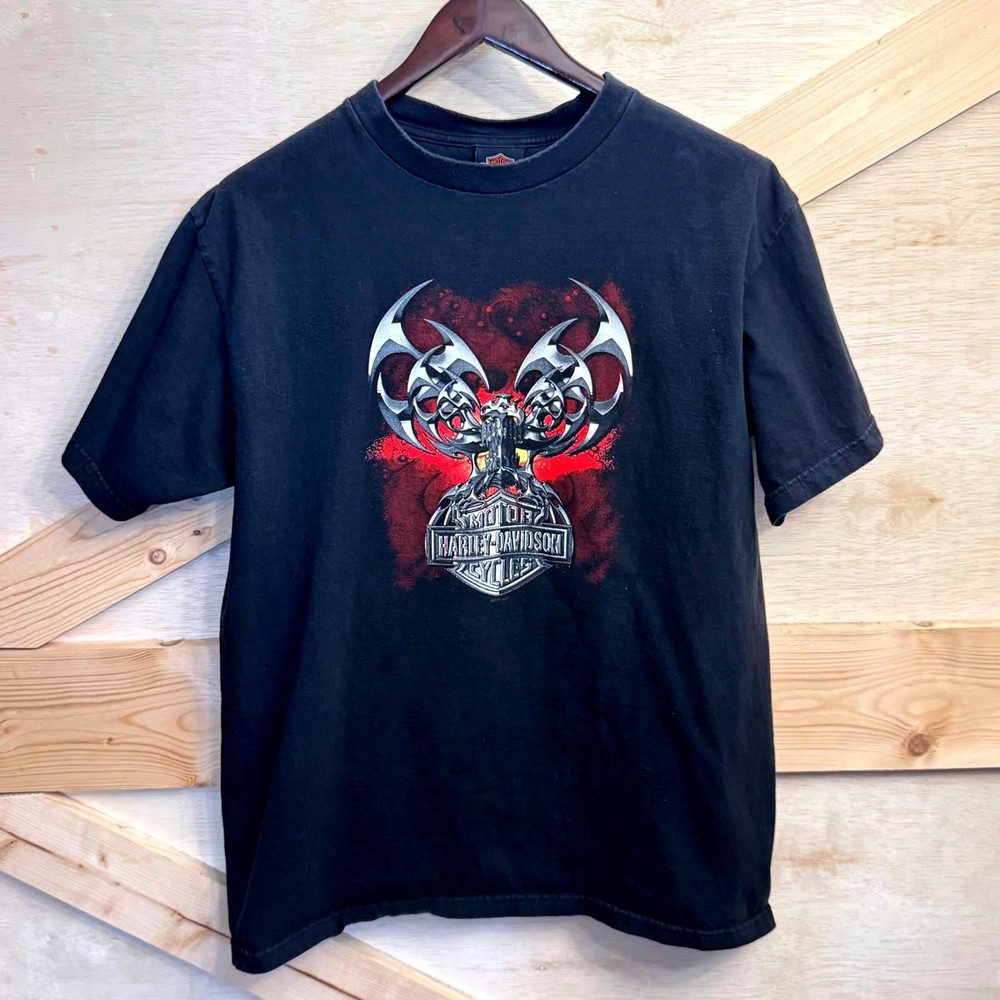 VTG Harley Davidson Men's XL T Shirt Thunder Creek Double Sided  Motorcycle