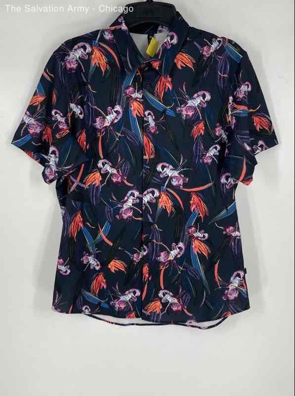 Lululemon Mens Multicolor Floral Hawaiian Short Sleeve Button-Up Shirt Size XL