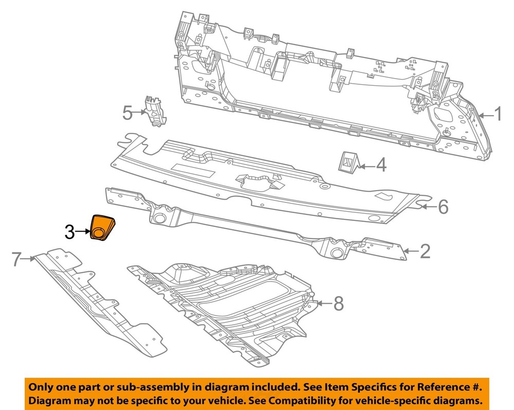Chrysler OEM 17-22 Compass Radiator Support Bracket 68244416AA