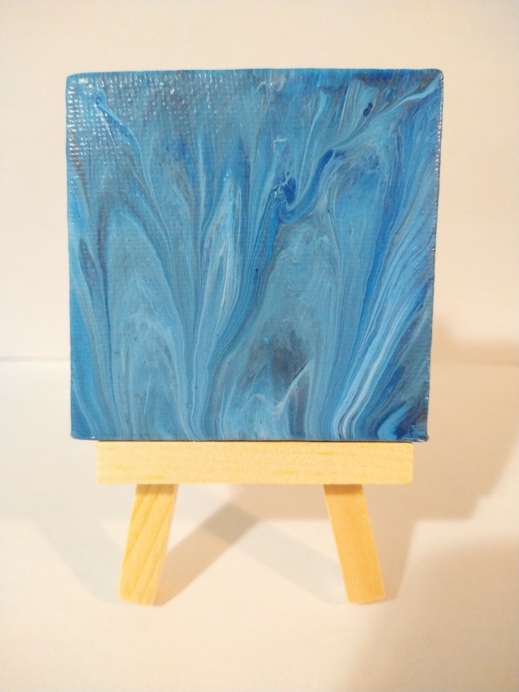 Abstract Acrylic Mini Canvas 3x3 with Easal and Magnet-image