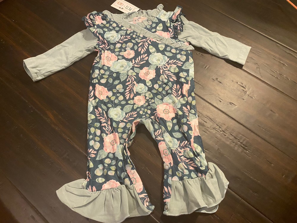 Pete and Lucy Girls Sweet Emerald Romper Size 3-6 months
