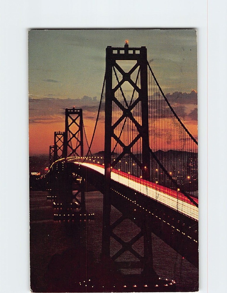 Postcard San Francisco Oakland Bay Bridge California USA