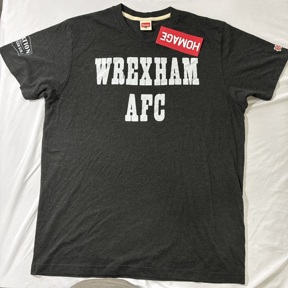 Wrexham AFC Homage T Shirt Men’s Large Charcoal Gray Short Sleeve NEW NWT