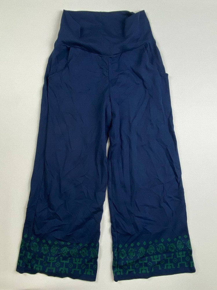 GUDRUN SJODEN Blue Wide Leg Stretch High Weist Pants Dress Trousers Size S