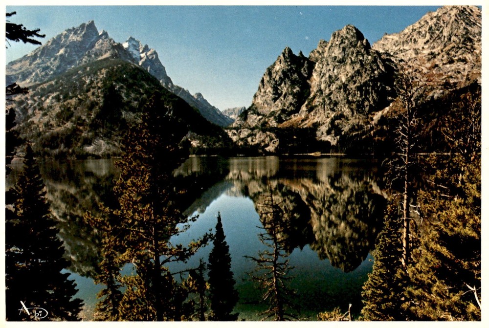 Jenny Lake, Wyoming, Teton National Park, Teton Range, natural beauty, Postcard