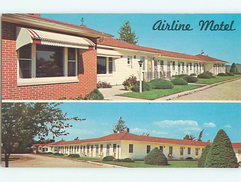 Unused Pre-1980 AIRLINE MOTEL Waterloo Iowa IA  u1618